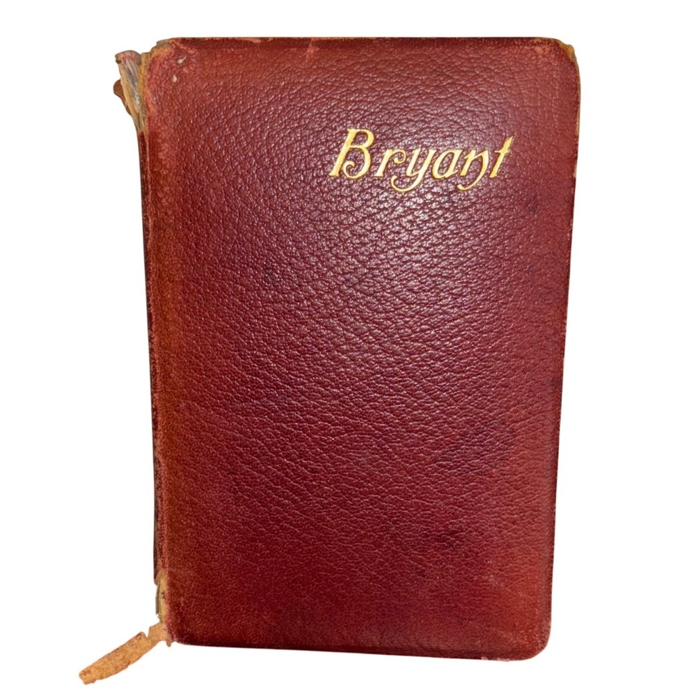 Antique | William Cullen Bryant | Leather Bound Book‎ | Poetry Collection